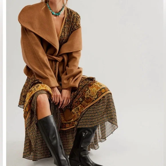 NWT💫Exclusive💫Spell X Free People Sienna Bambi Gown in Peppercorn size medium - Picture 4 of 16